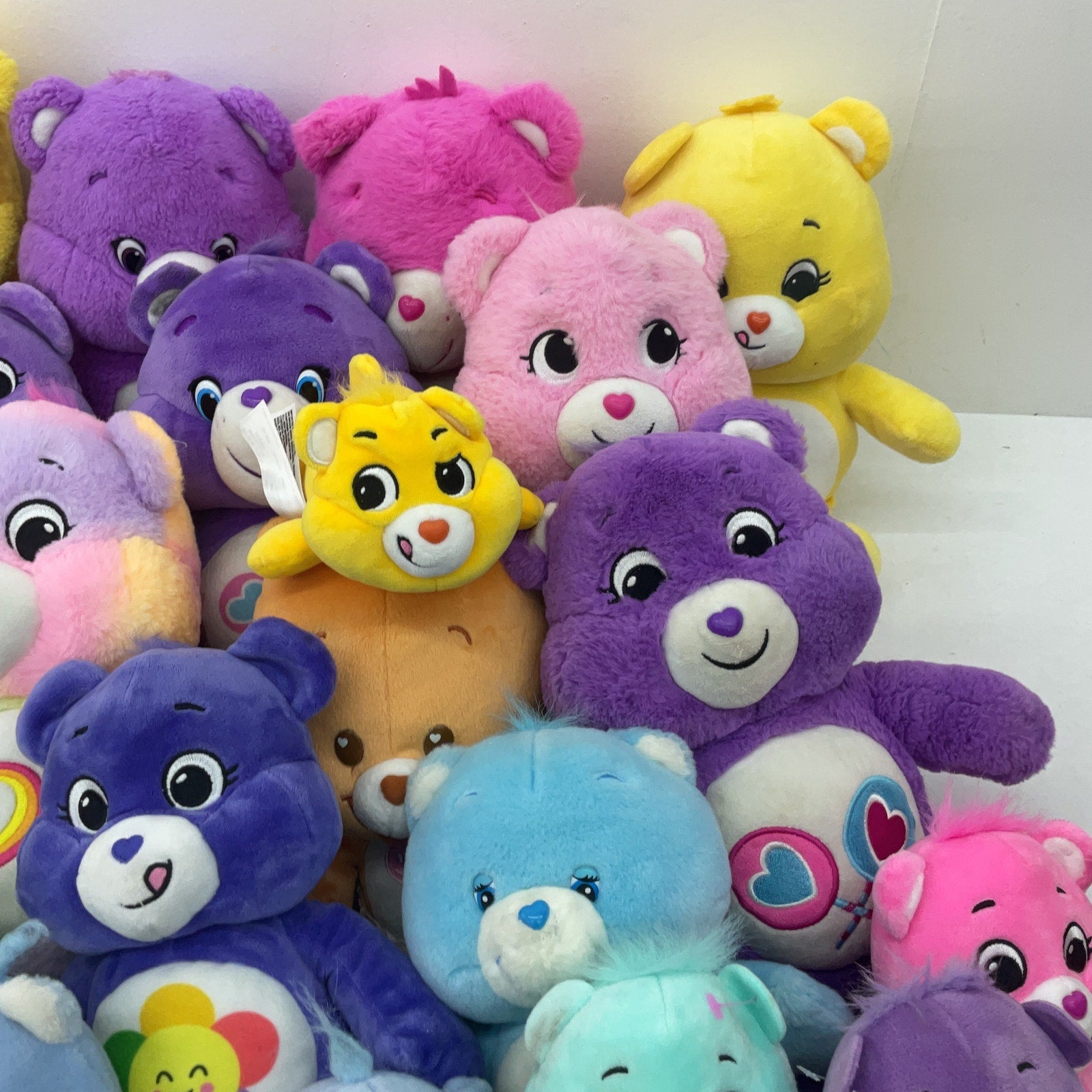 Preowned Multicolor Care Bears Stuffed Toys 13 lbs LOT Mixed Cousins Cheer Bear - Warehouse Toys