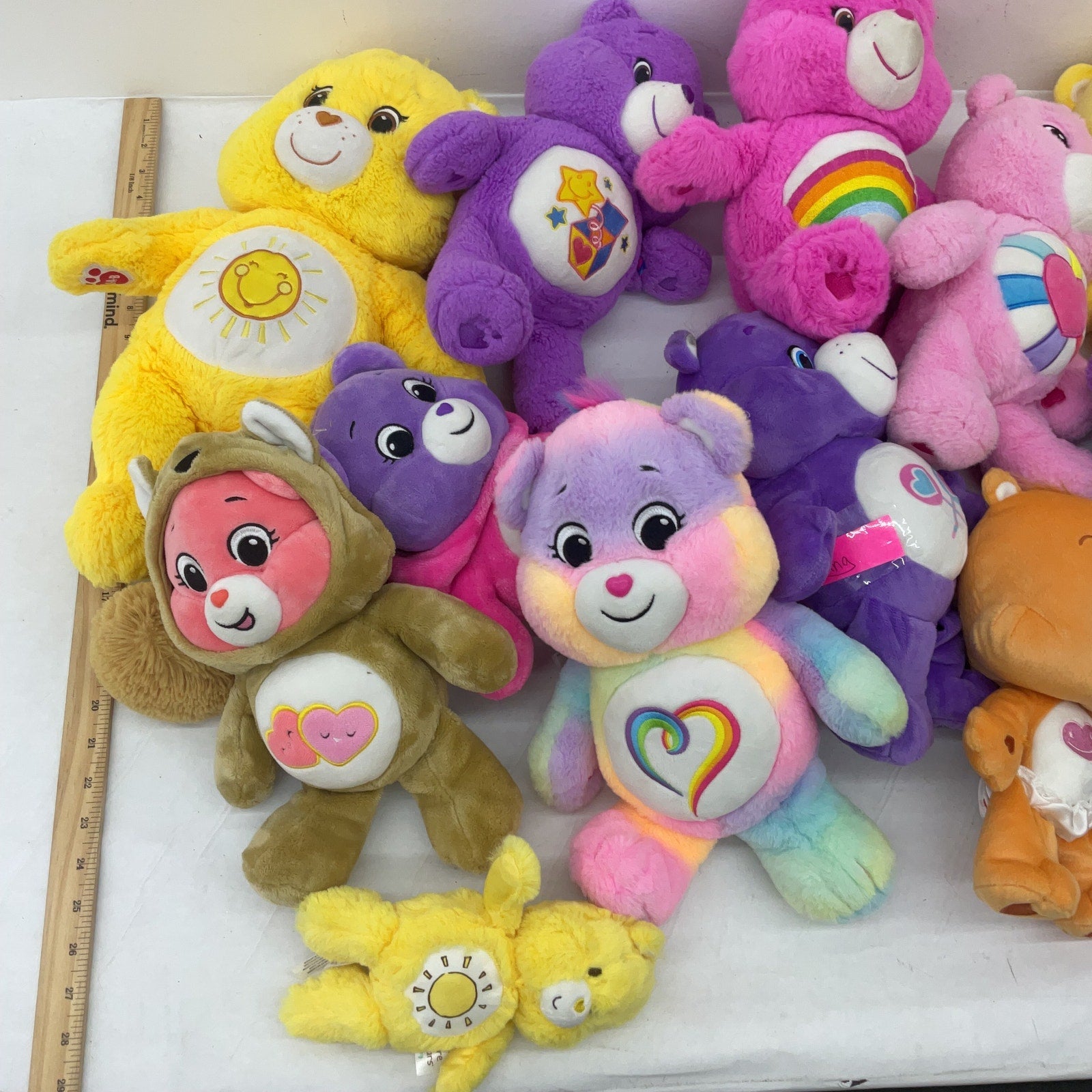 Preowned Multicolor Care Bears Stuffed Toys 13 lbs LOT Mixed Cousins Cheer Bear - Warehouse Toys