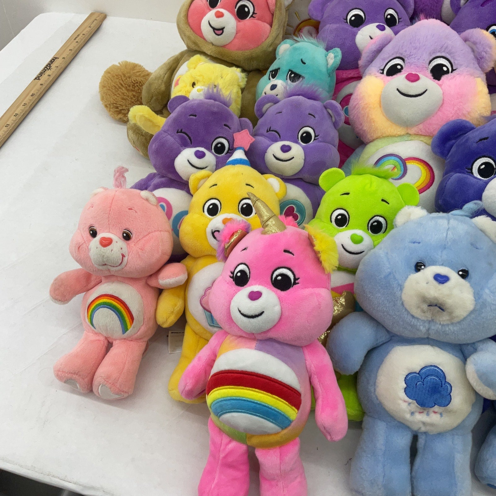 Preowned Multicolor Care Bears Stuffed Toys 13 lbs LOT Mixed Cousins Cheer Bear - Warehouse Toys