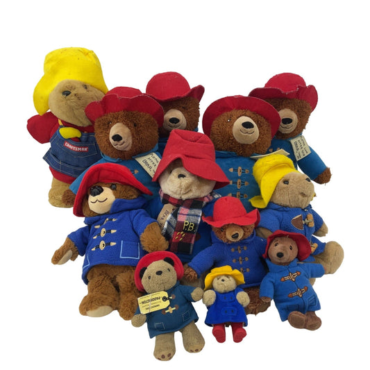 Preowned Multicolor Paddington Bear Stuffed Toys Mixed LOT 5 lbs Teddy Raincoat - Warehouse Toys