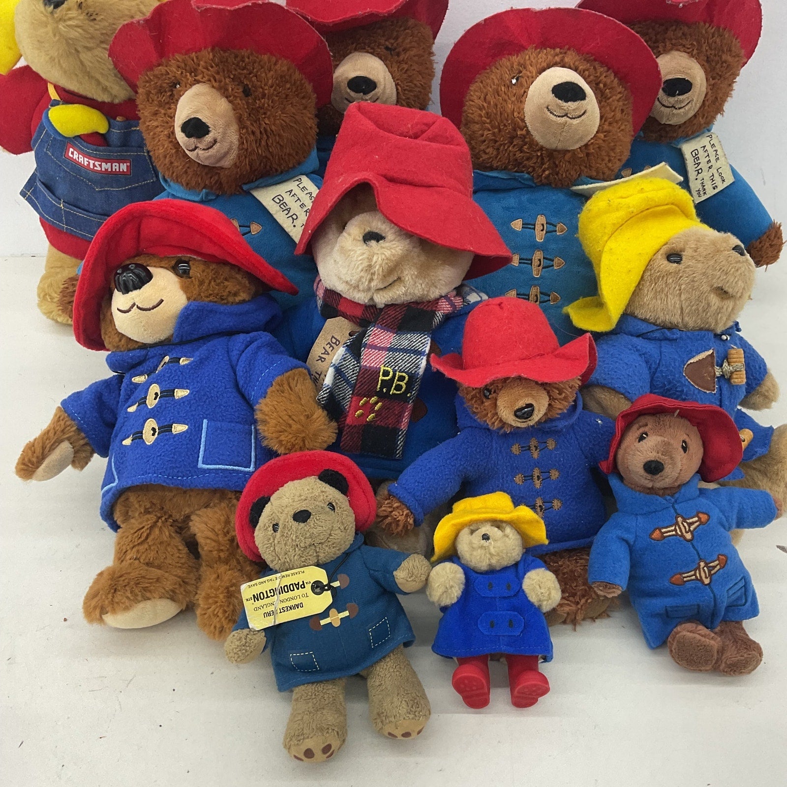 Preowned Multicolor Paddington Bear Stuffed Toys Mixed LOT 5 lbs Teddy Raincoat - Warehouse Toys