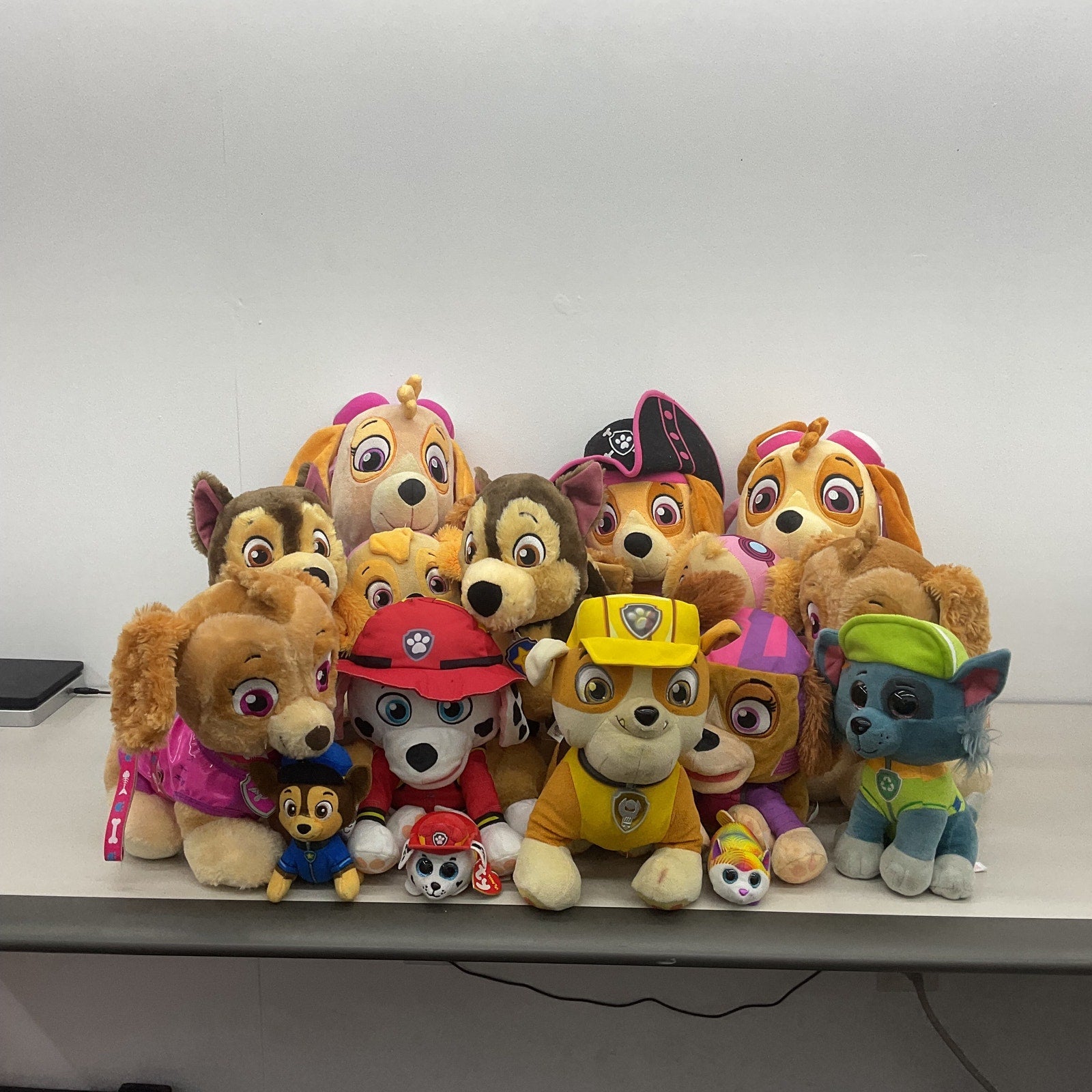 Preowned Multicolor Paw Patrol Stuffed Animal Plush Dog Cartoon Wholesale Lot - Warehouse Toys