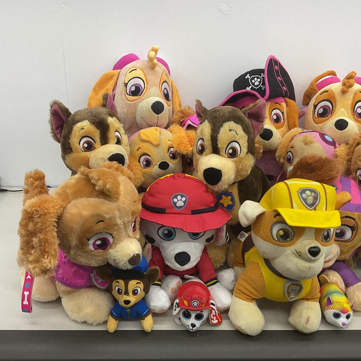 Preowned Multicolor Paw Patrol Stuffed Animal Plush Dog Cartoon Wholesale Lot - Warehouse Toys