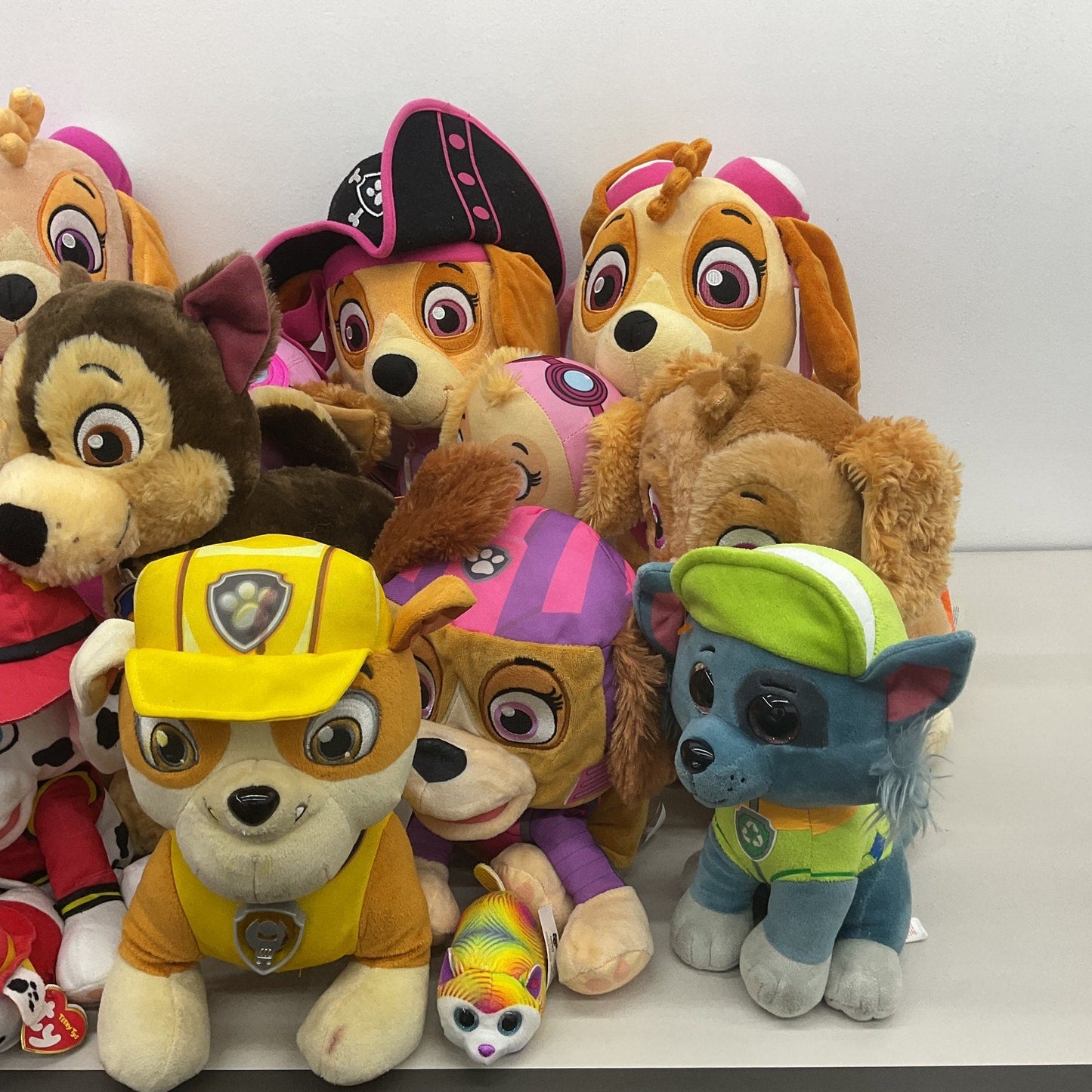 Preowned Multicolor Paw Patrol Stuffed Animal Plush Dog Cartoon Wholesale Lot - Warehouse Toys