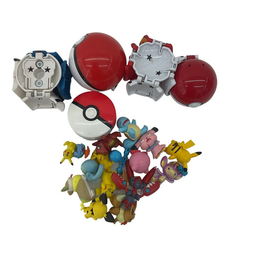 Preowned Multicolor Pokemon Action Figure Collection Toys Poke Balls Figures - Warehouse Toys