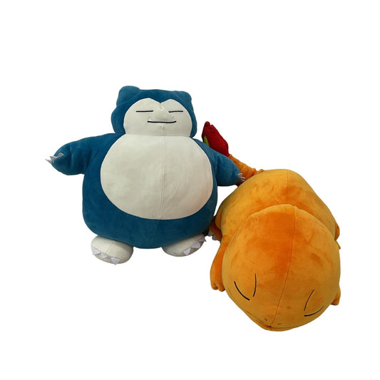 Preowned Multicolor Pokemon Plush Toys LOT of 2 Sleeping Charmander Snorlax - Warehouse Toys