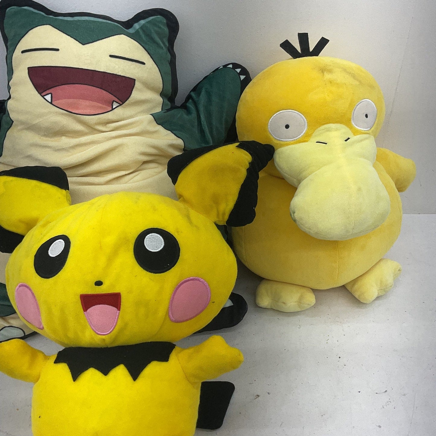 Preowned Multicolor Pokemon Stuffed Animals Pichu Snorlax Psyduck Characters - Warehouse Toys