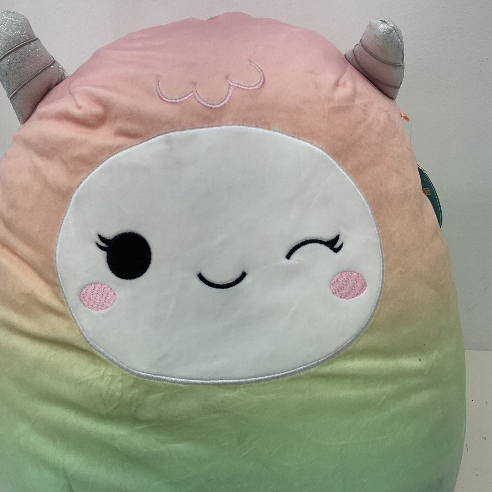 Preowned Multicolor Squishmallows Stuffed Animal Ombre Rainbow Yeti Large AS IS - Warehouse Toys