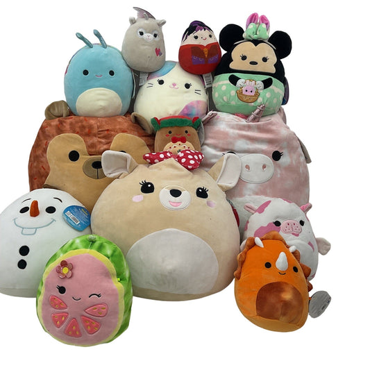 Preowned Multicolor Squishmallows Stuffed Animals 13 lbs LOT!!! Disney Fruit - Warehouse Toys