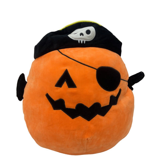 Preowned Orange & Black Halloween Squishmallows Jack O Lantern Pirate Plush Toy - Warehouse Toys