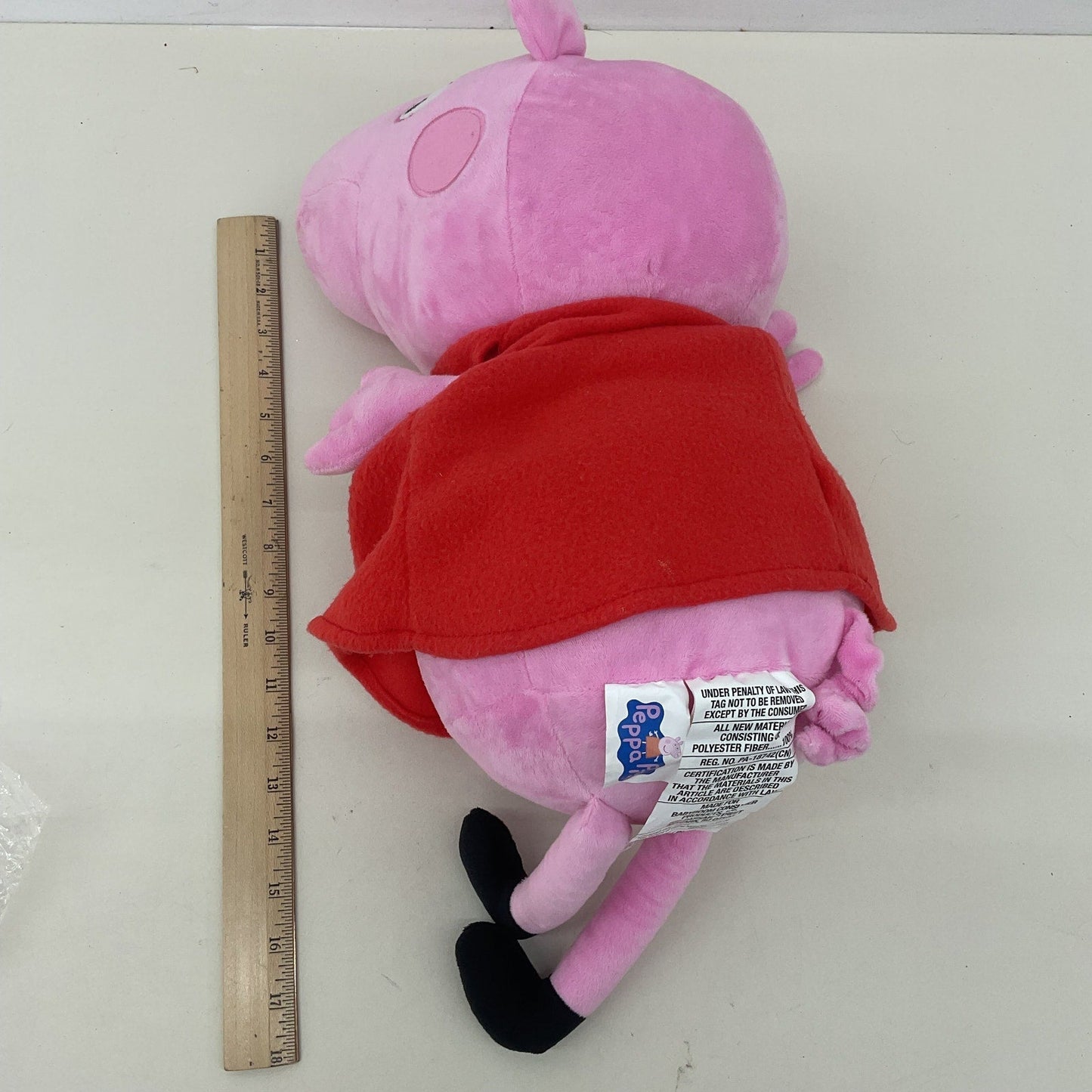 Preowned Peppa Pig Pink Red Dress Plush Doll Stuffed Animal Toy - Warehouse Toys