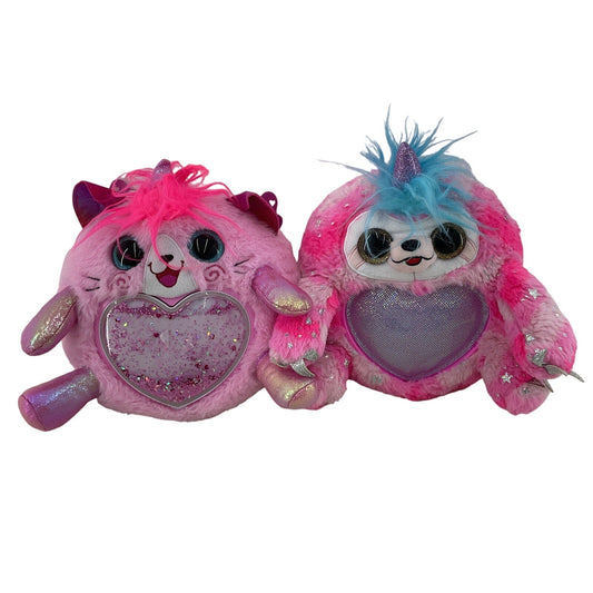 Preowned Pink Cat & Sloth Unicorn Plush Dolls Shimmeez Stuffed Animals - Warehouse Toys