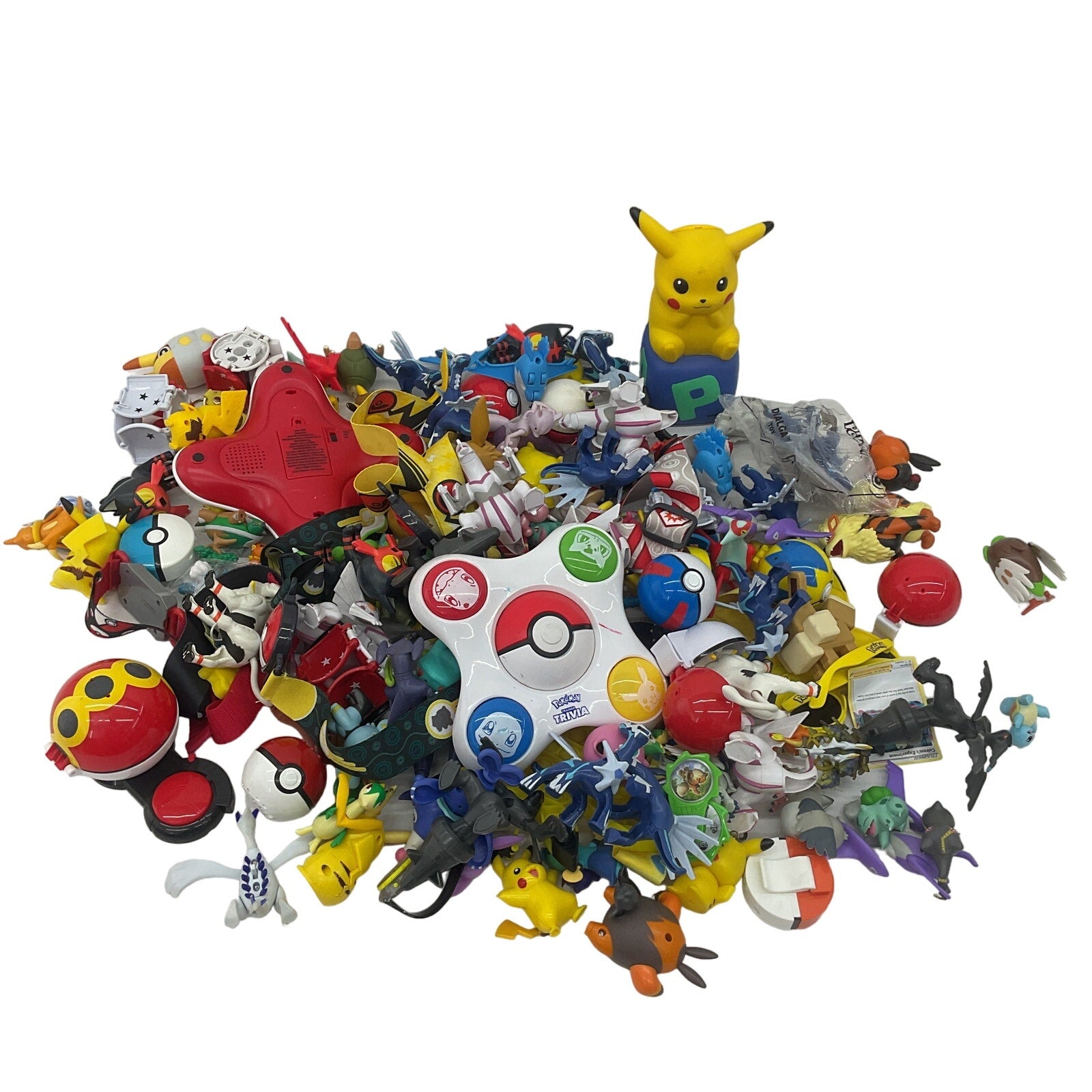 Preowned Pokemon Character Toy Figures Cake Toppers Pokeballs Toys LOT 12 lbs - Warehouse Toys