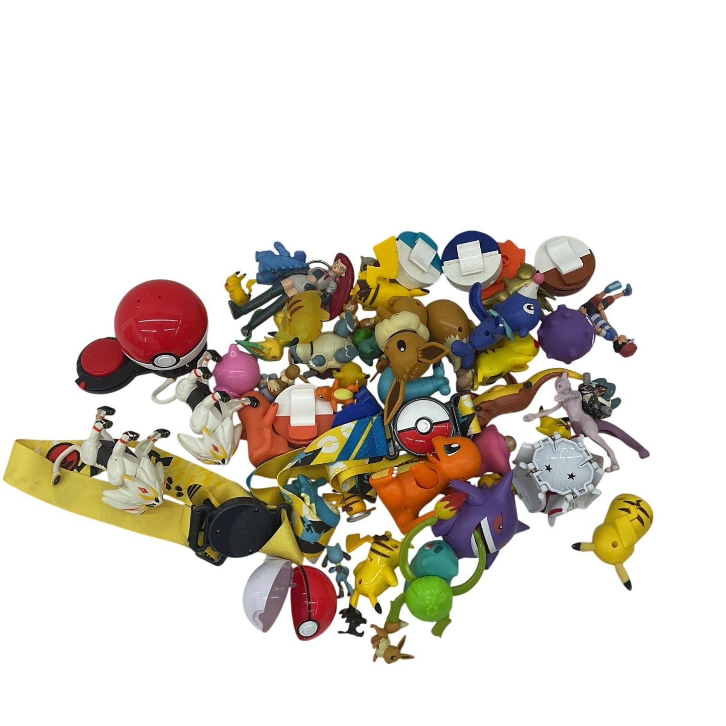 Preowned Pokemon Character Toy Figures Cake Toppers Pokeballs Toys LOT 4 lbs - Warehouse Toys