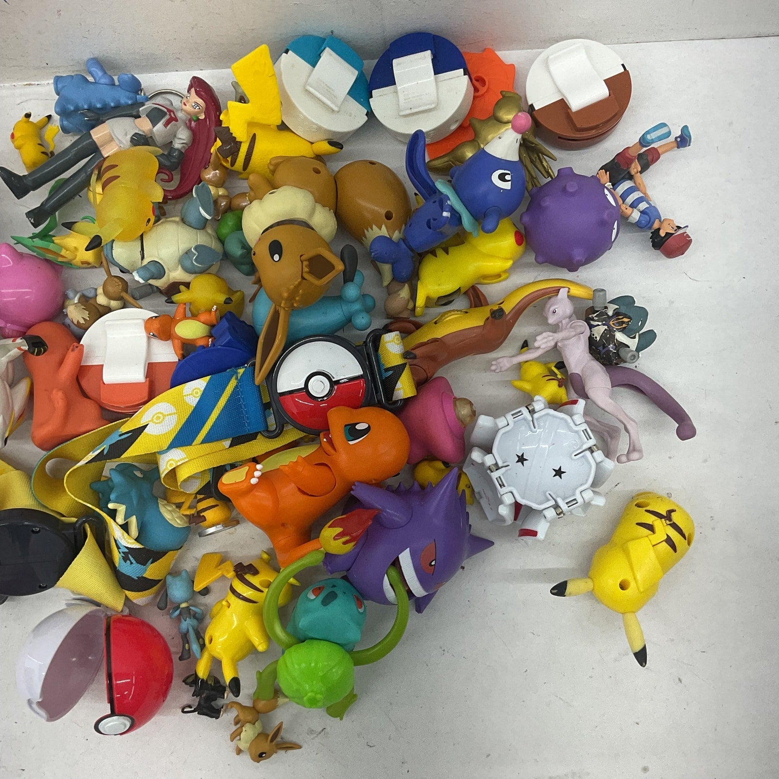 Preowned Pokemon Character Toy Figures Cake Toppers Pokeballs Toys LOT 4 lbs - Warehouse Toys