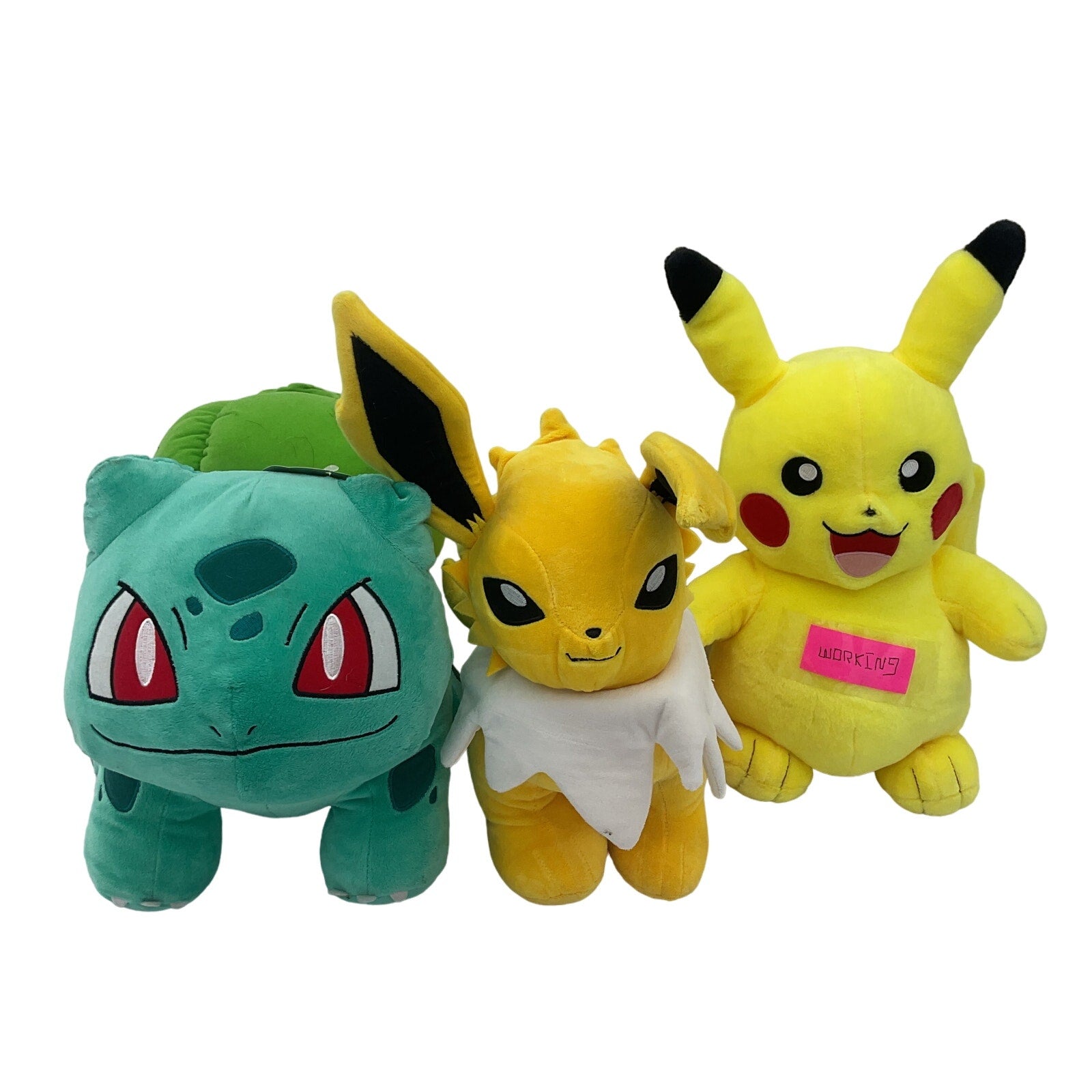 Preowned Pokemon Plush LOT Bulbasaur Jolteon Pikachu Stuffed Animals Toys - Warehouse Toys