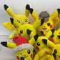 Preowned Pokemon Yellow Plush LOT PIKACHU Detective Holiday Mixed Expressions - Warehouse Toys