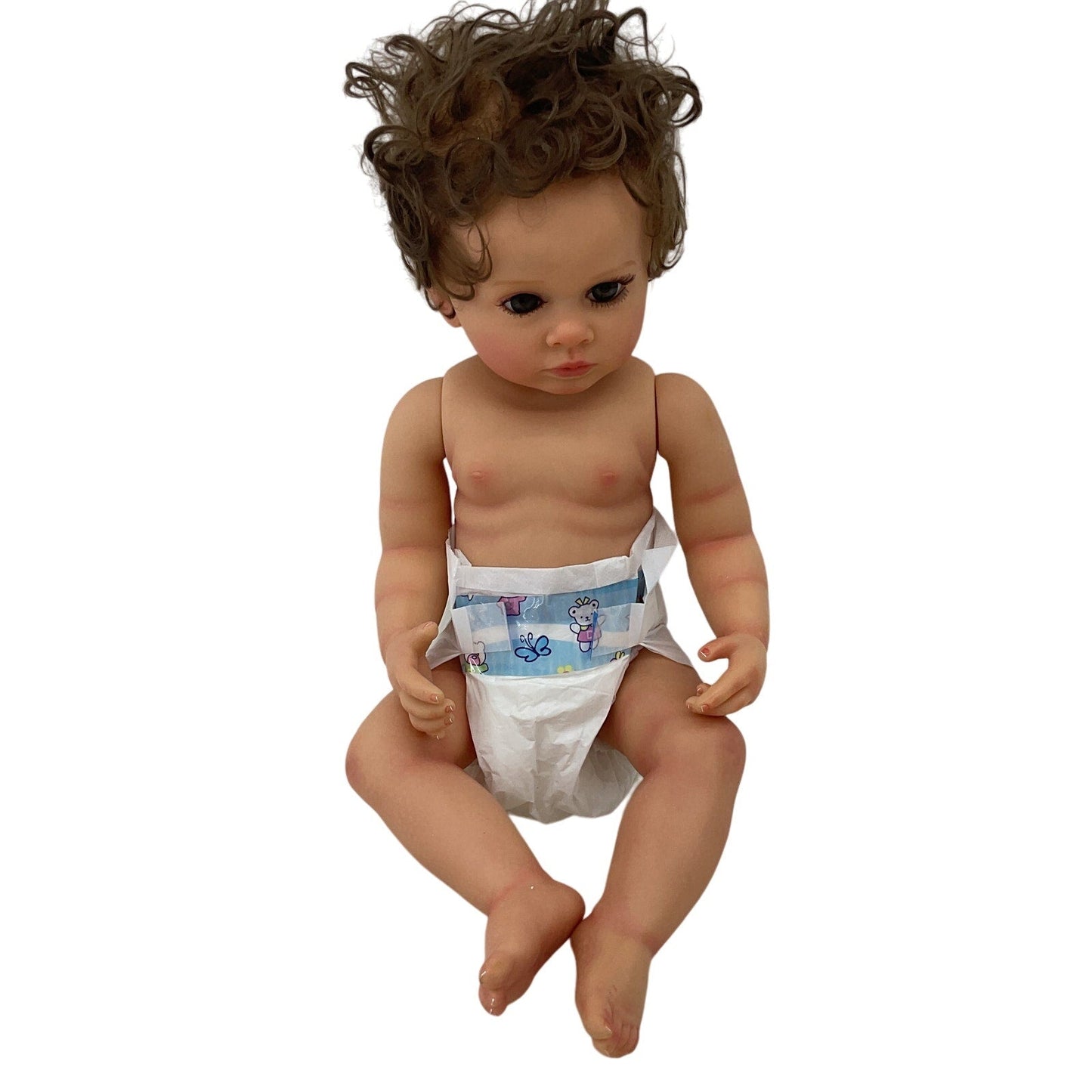 Preowned Realistic Looking Brunette Baby Play Doll - Warehouse Toys