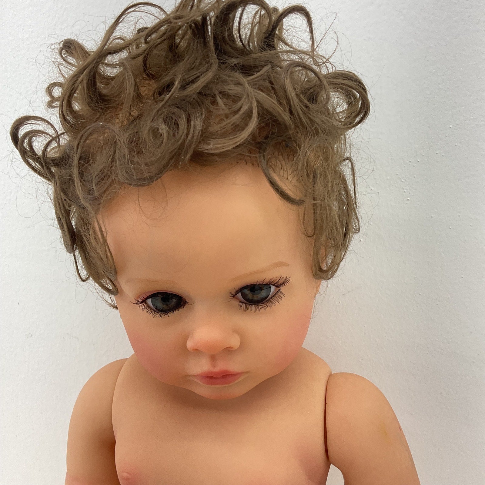 Preowned Realistic Looking Brunette Baby Play Doll - Warehouse Toys