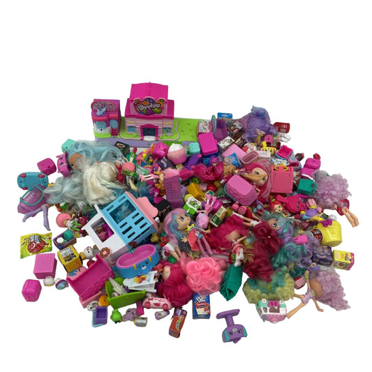 Preowned Shopkins Shoppies Doll Playset Parts Dolls Accessories LOT 10 lbs - Warehouse Toys