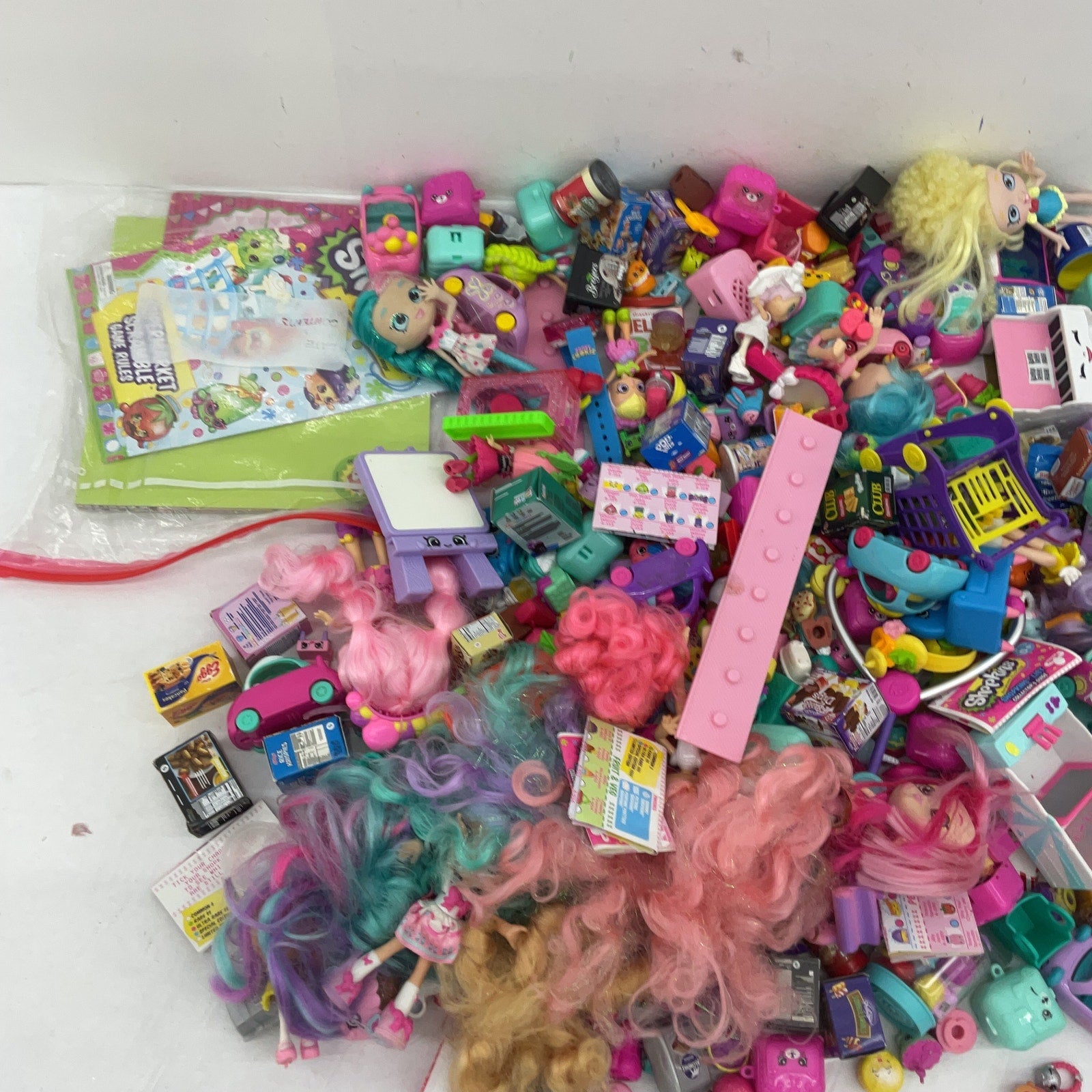 Preowned Shopkins Shoppies Dolls Playset Parts Accessories Figures LOT 10 lbs - Warehouse Toys