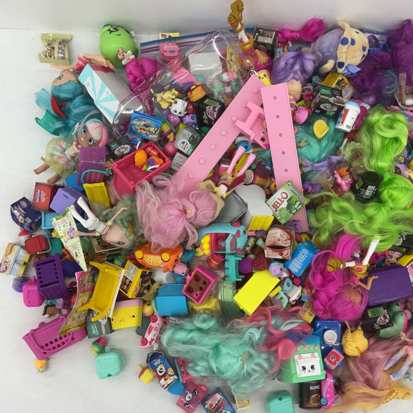 Preowned Shopkins Shoppies Dolls Playset Parts Accessories Figures LOT 15 lbs - Warehouse Toys