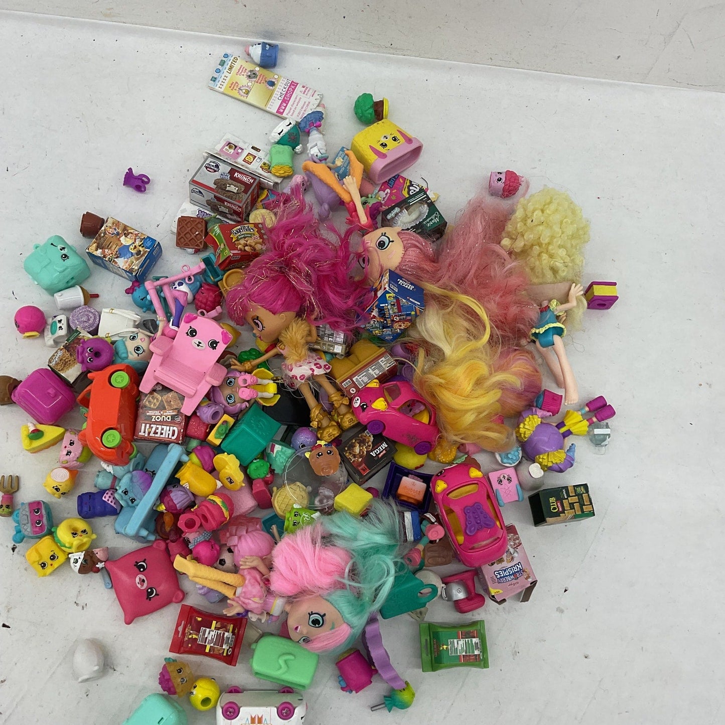 Preowned Shopkins Shoppies Dolls Playset Parts Accessories Figures LOT 3 lbs - Warehouse Toys