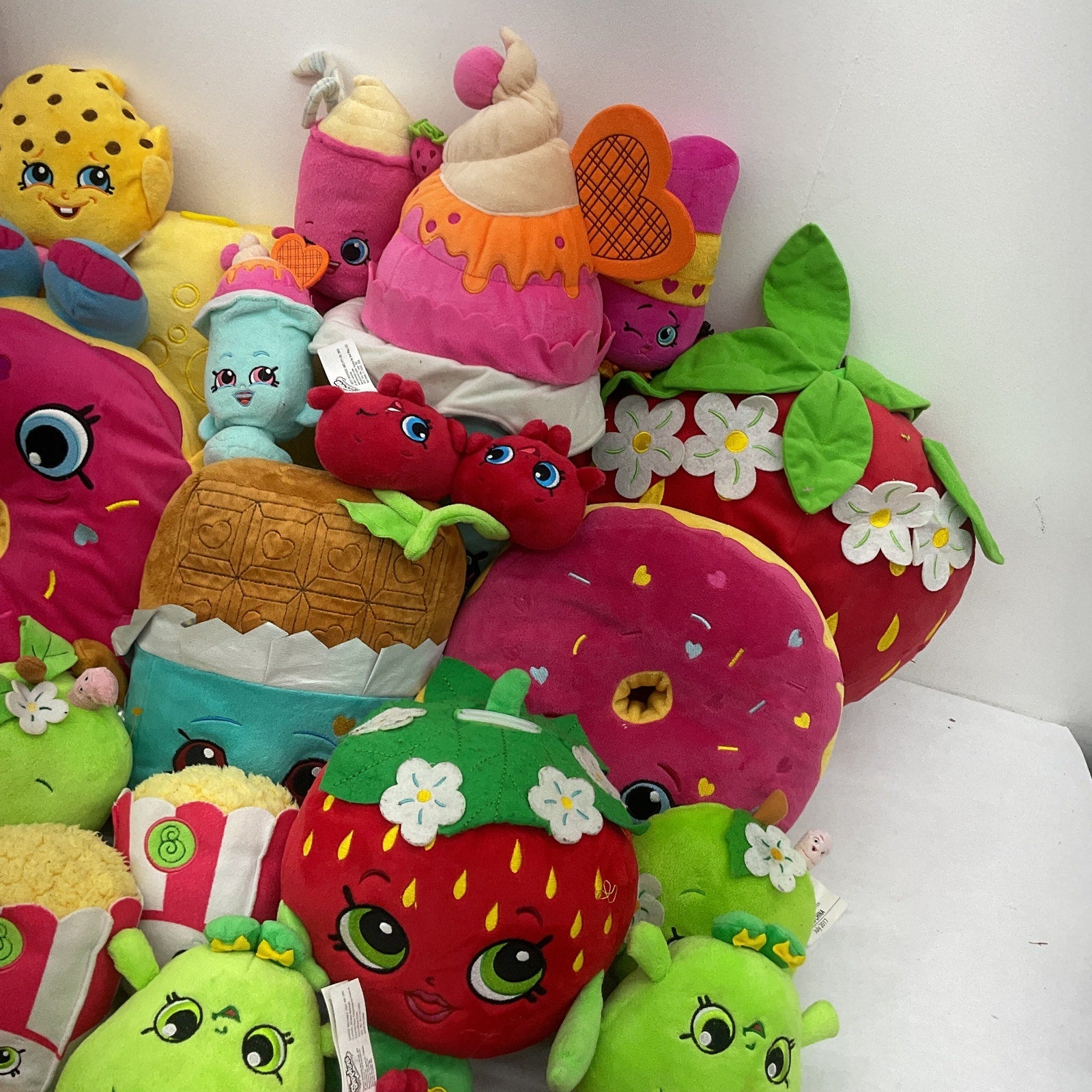 Preowned Shopkins Stuffed Animal Toys LOT 11 lbs Foot Character Plush Desserts - Warehouse Toys