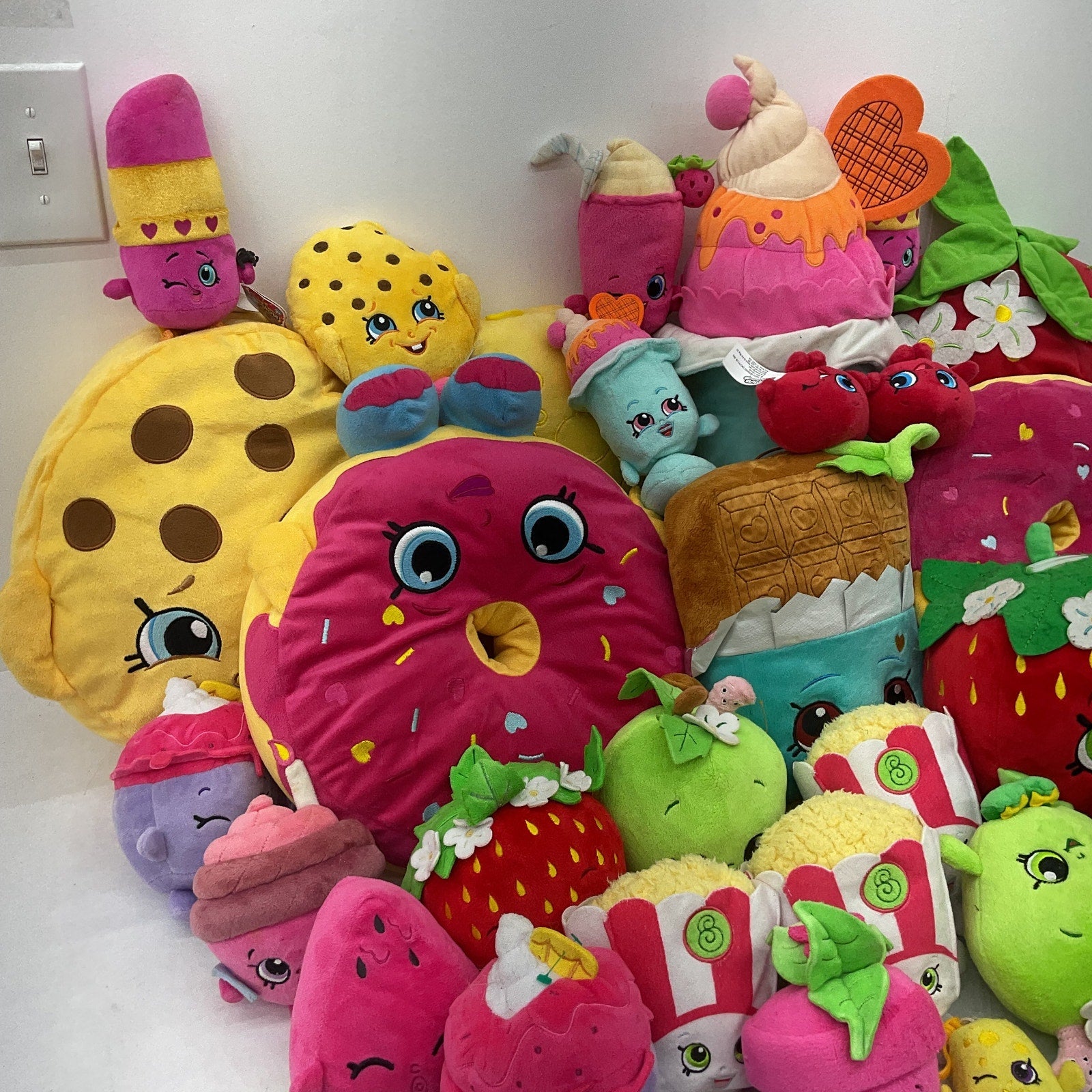 Preowned Shopkins Stuffed Animal Toys LOT 11 lbs Foot Character Plush Desserts - Warehouse Toys