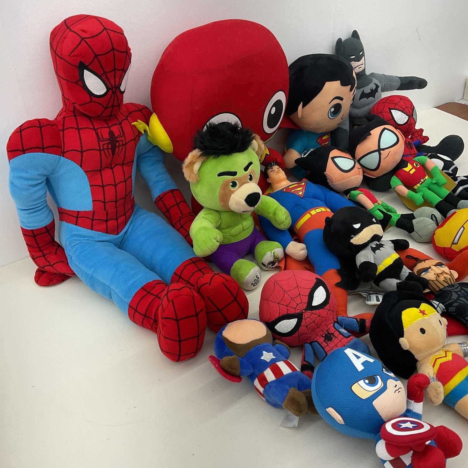 Preowned Spiderman Batman Hulk Iron Man Plush Toy Wholesale Lot Stuffed Animal - Warehouse Toys