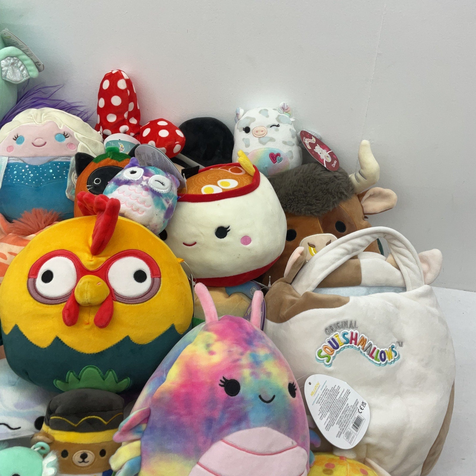 Preowned Squishmallows Mixed Huge LOT 14 lbs Disney Hermit Crab Corn Penguin - Warehouse Toys