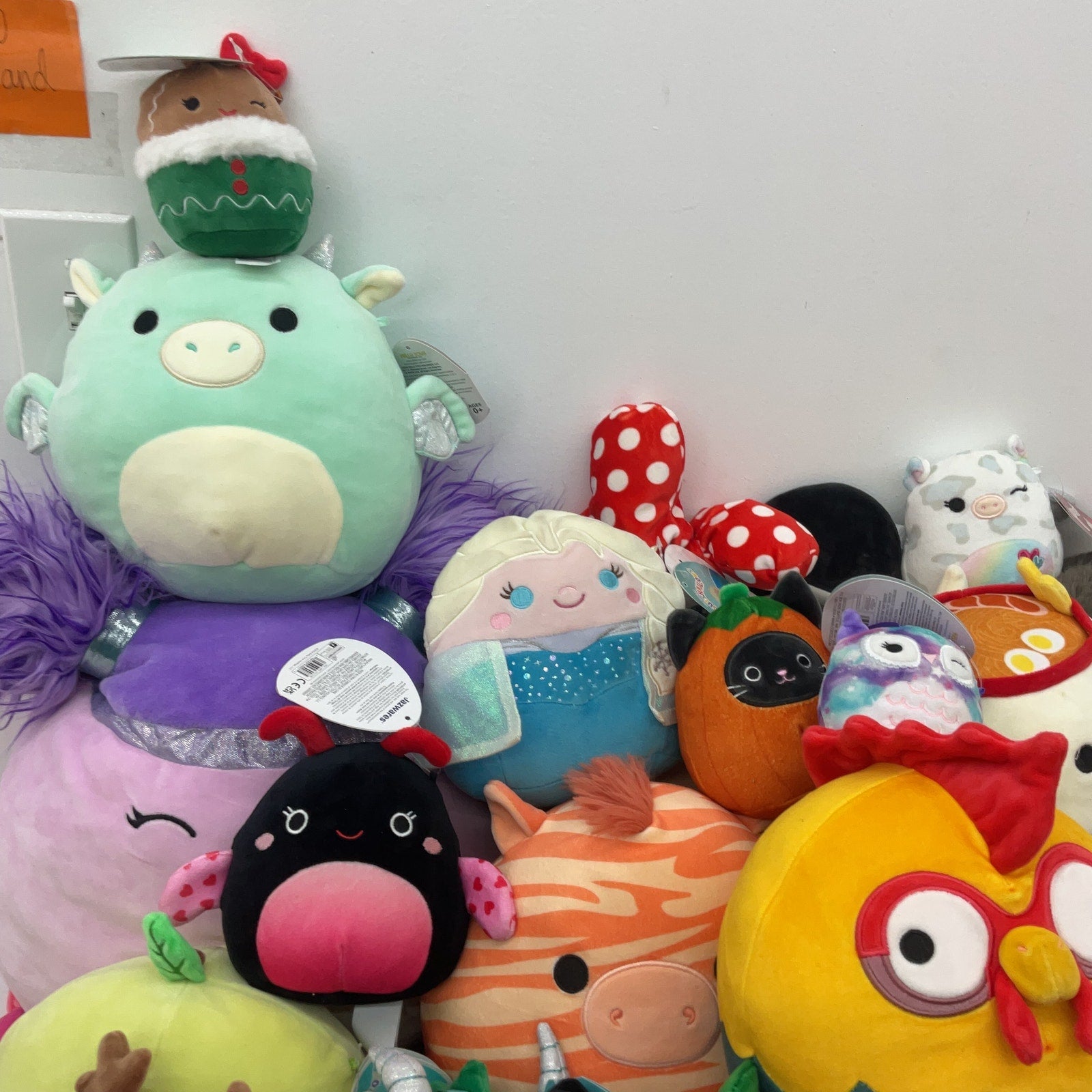 Preowned Squishmallows Mixed Huge LOT 14 lbs Disney Hermit Crab Corn Penguin - Warehouse Toys