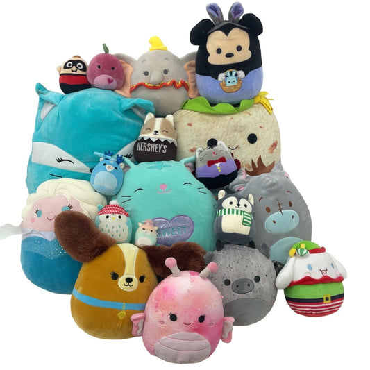 Preowned Squishmallows Multicolor Stuffed Animal 13 lbs LOT Mixed Disney Burrito - Warehouse Toys