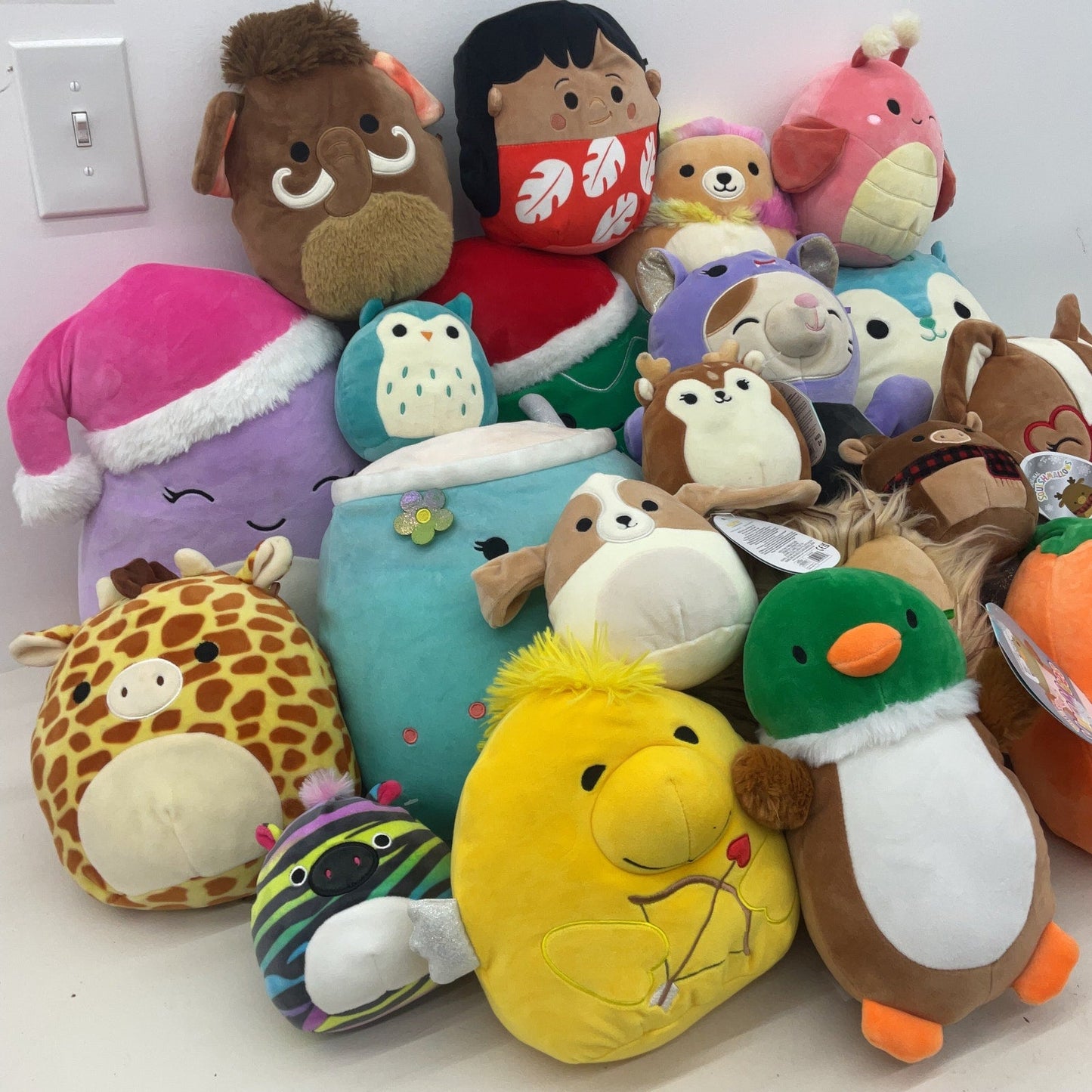 Preowned Squishmallows Plush LOT 13 lbs Mixed Characters Lilo Woodstock Mallard - Warehouse Toys