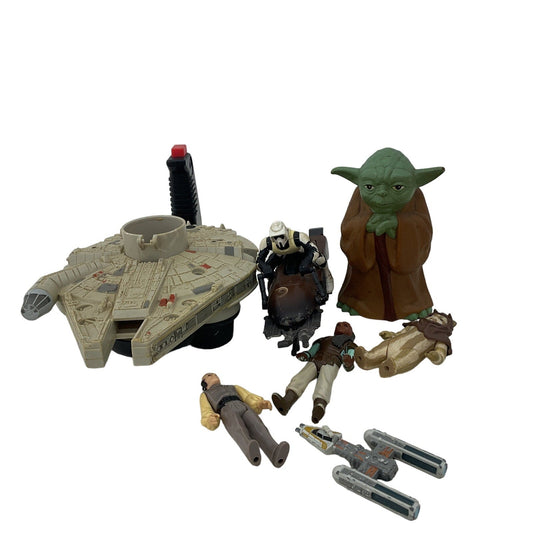 Preowned Star Wars Action Figure Collection Mixed Loose Millennium Falcon Yoda - Warehouse Toys