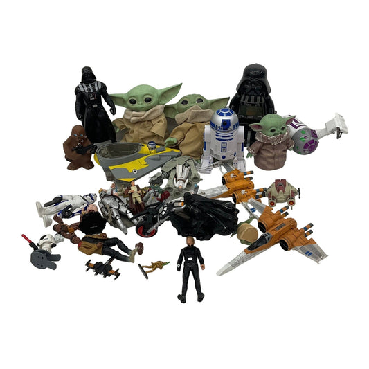 Preowned Star Wars Action Figure Collection Toys Figures LOT 7 lbs Mixed Random - Warehouse Toys