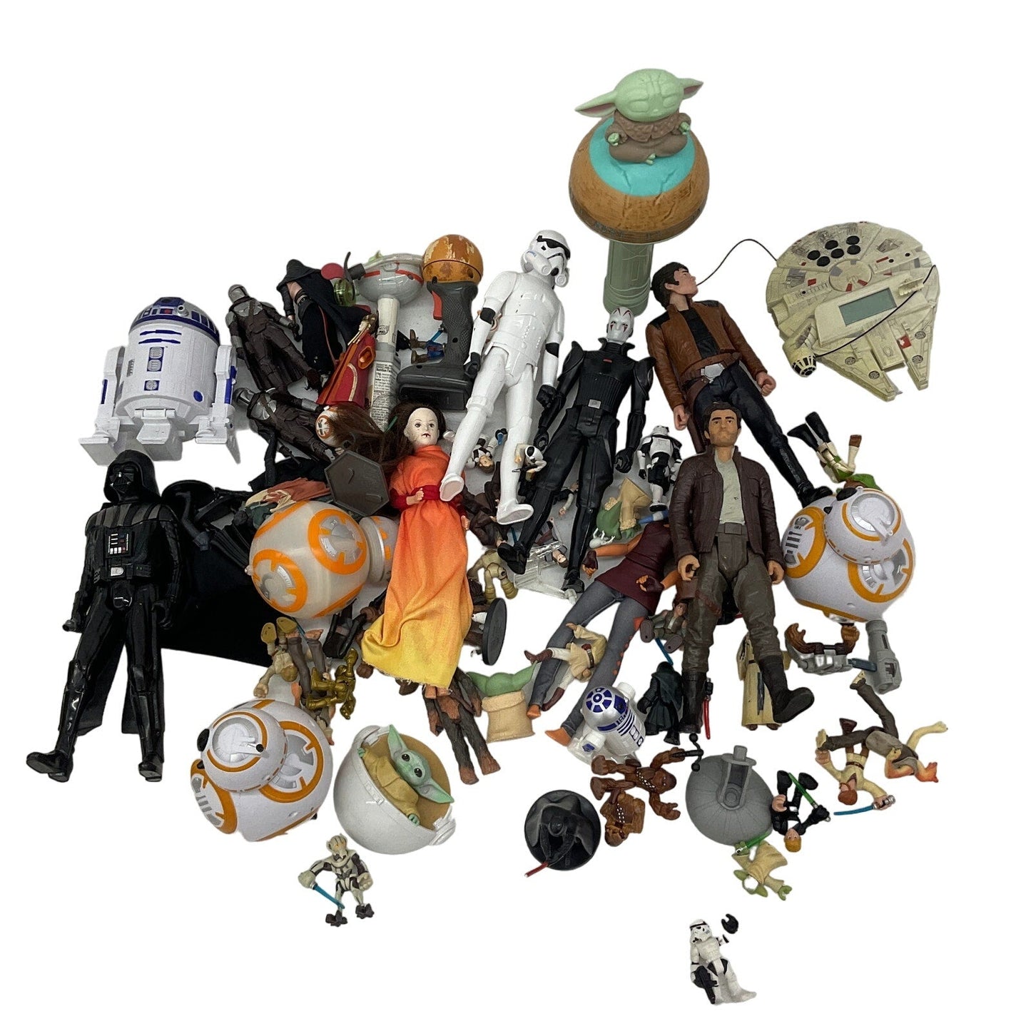 Preowned Star Wars Action Figure Collection Toys Figures LOT Droids Grogu 10 lbs - Warehouse Toys