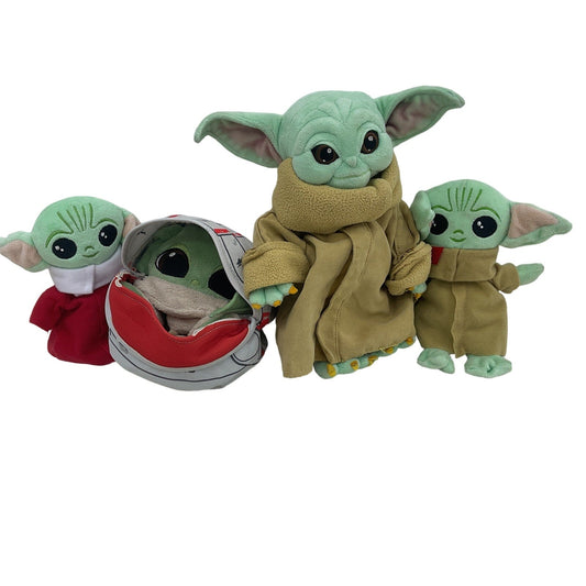 Preowned Star Wars Yoda & Baby Grogu Plush Dolls LOT Stuffed Animals Xmas - Warehouse Toys