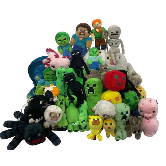 Preowned Stuffed Animals Toys Mixed LOT 13 lbs Minecraft Plush Dolls Assorted - Warehouse Toys