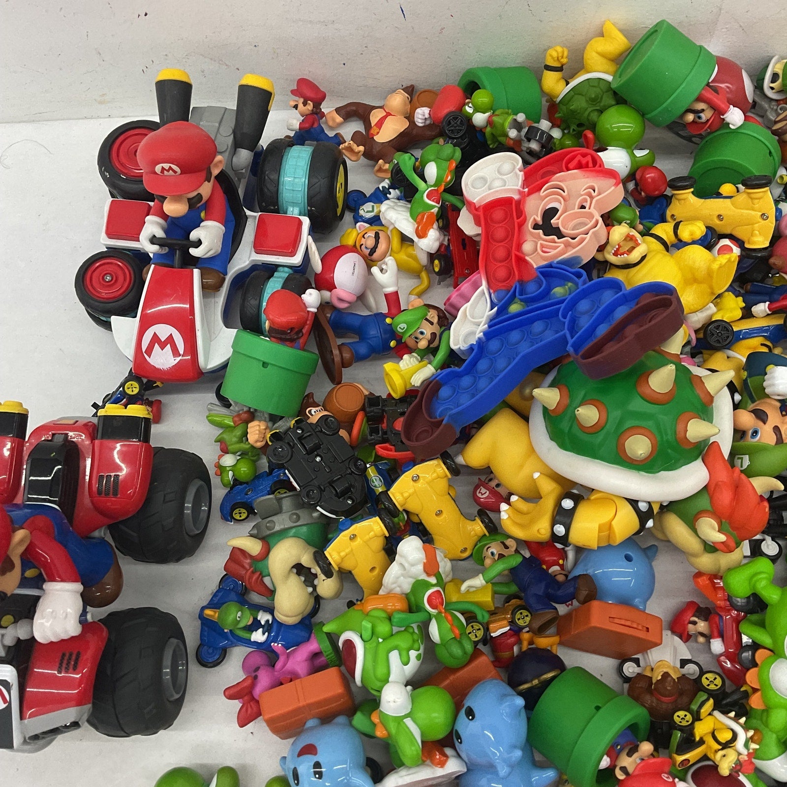 Preowned Super Mario Kart 16 lbs Action Figures Vehicles Toys Accessories LOT - Warehouse Toys