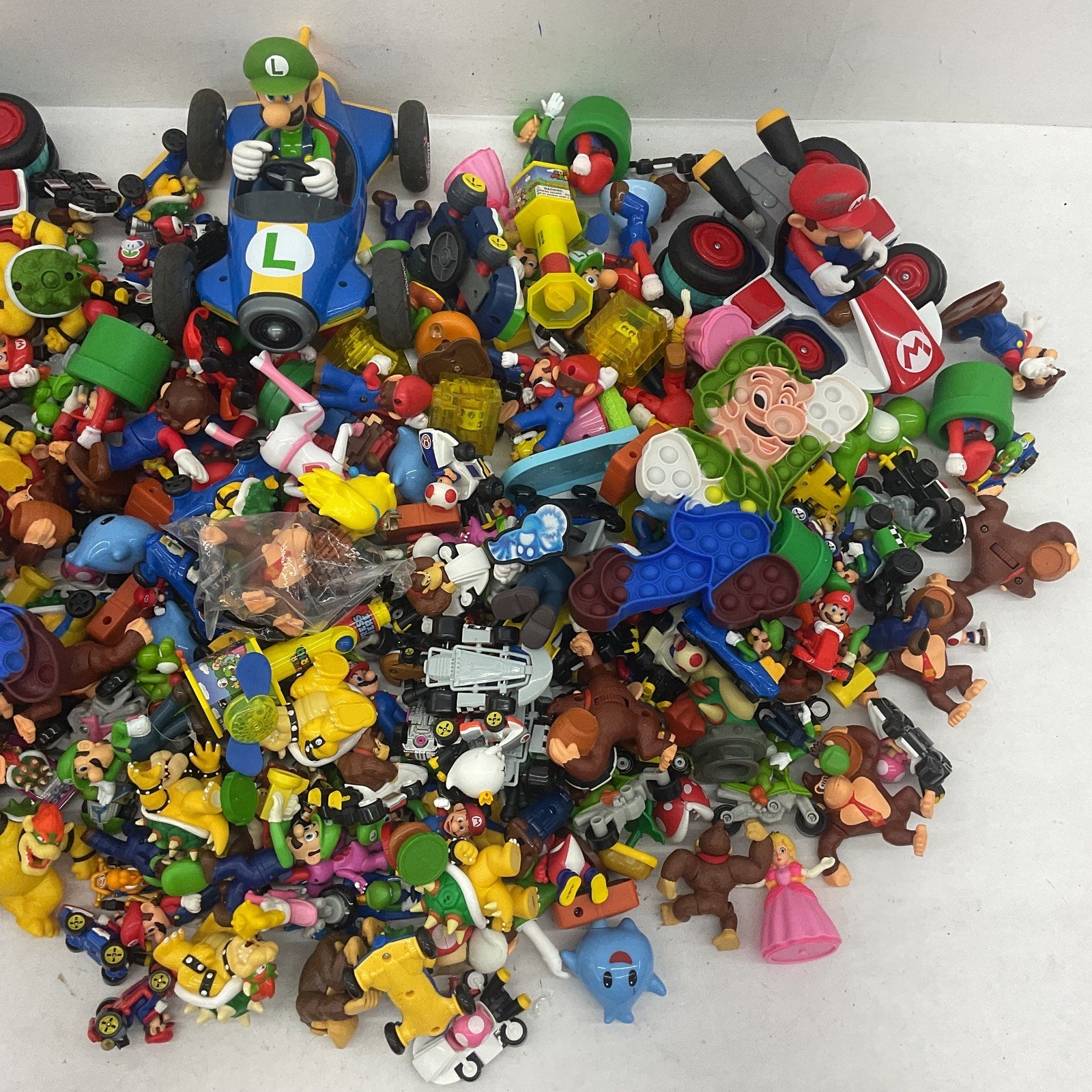 Preowned Super Mario Kart Action Figures 20 lbs Vehicles Toys Accessories LOT - Warehouse Toys