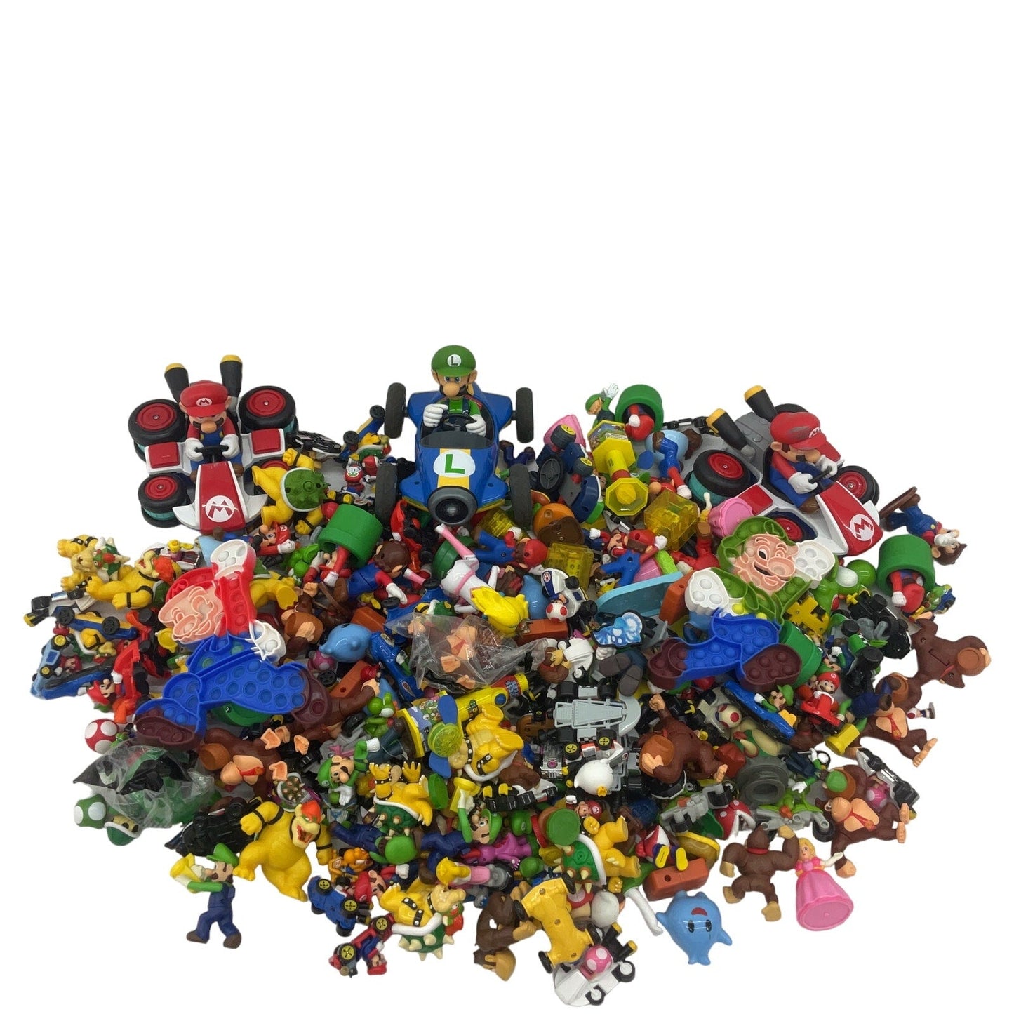 Preowned Super Mario Kart Action Figures 20 lbs Vehicles Toys Accessories LOT - Warehouse Toys