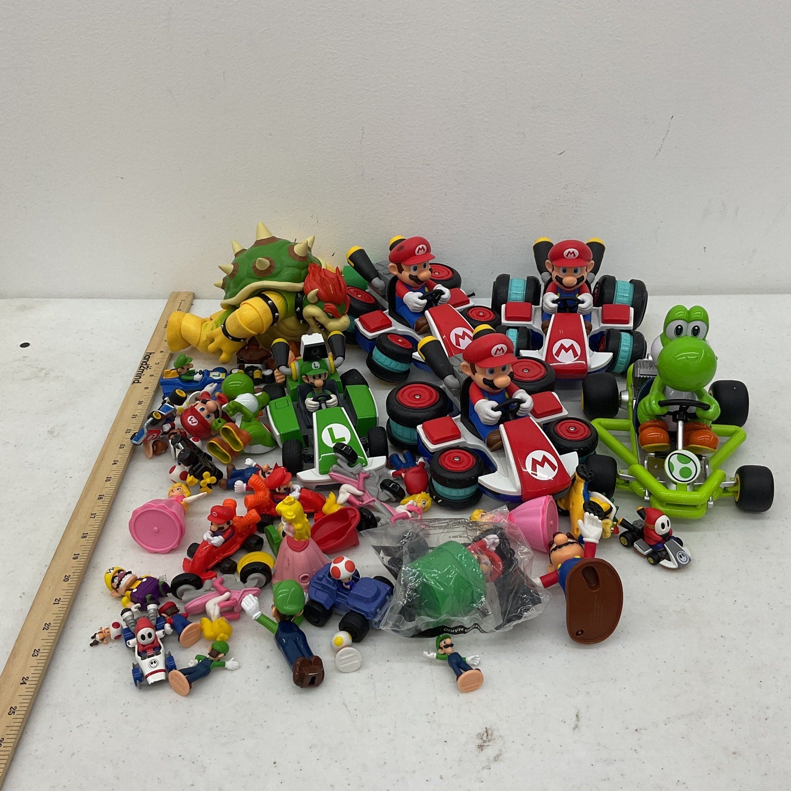 Preowned Super Mario Kart Action Figures Vehicles Toys Accessories LOT 10 lbs - Warehouse Toys