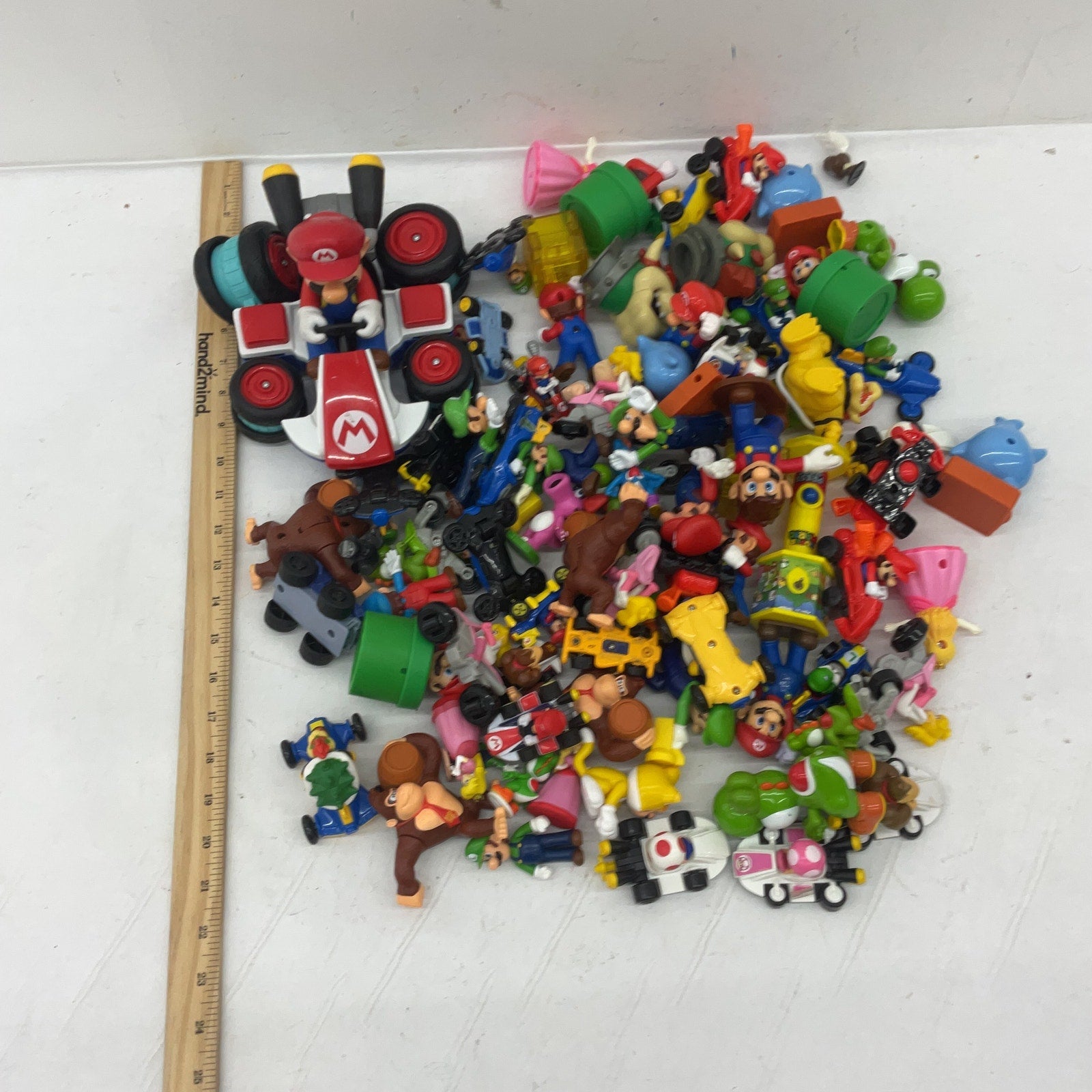 Preowned Super Mario Kart Action Figures Vehicles Toys Accessories LOT 7 lbs - Warehouse Toys