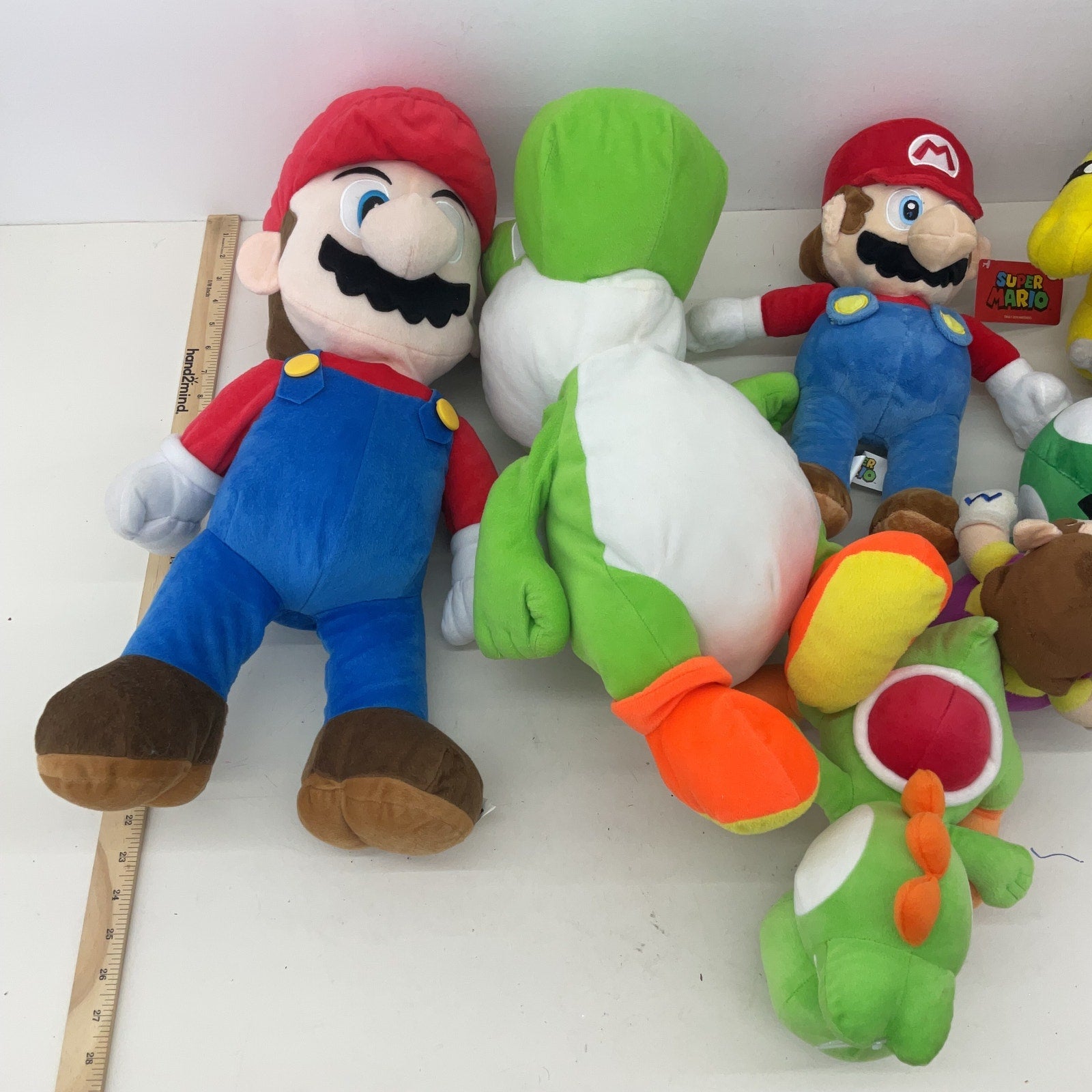 Preowned Super Mario Pacman Plush LOT Mixed 13 lbs Yoshi Bowser Luigi Bob - omb - Warehouse Toys