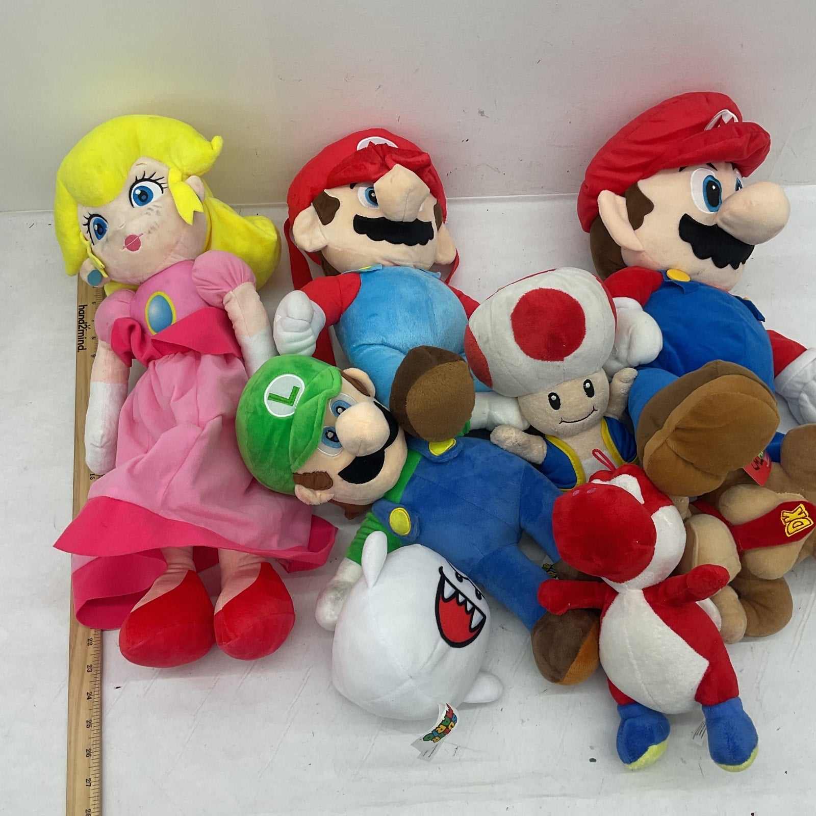 Preowned Super Mario Plush Toys Mixed 5 lbs LOT Peach Boo Ghost Donkey Kong - Warehouse Toys