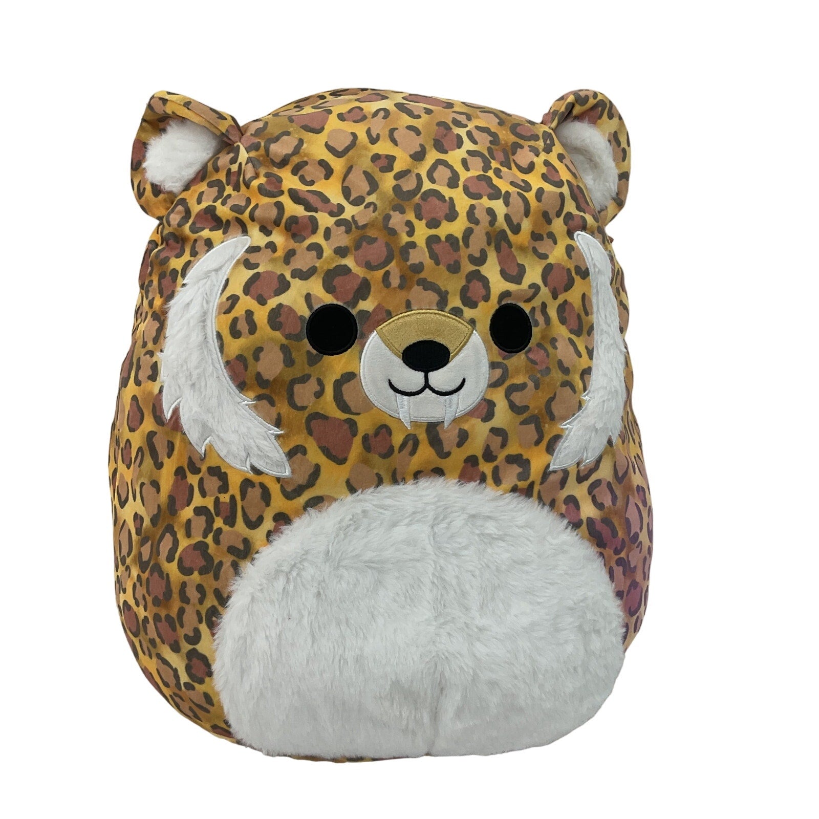 Preowned Tan Cheetah Print Sabre Tooth Tiger Prehistoric Plush Pillow Doll - Warehouse Toys