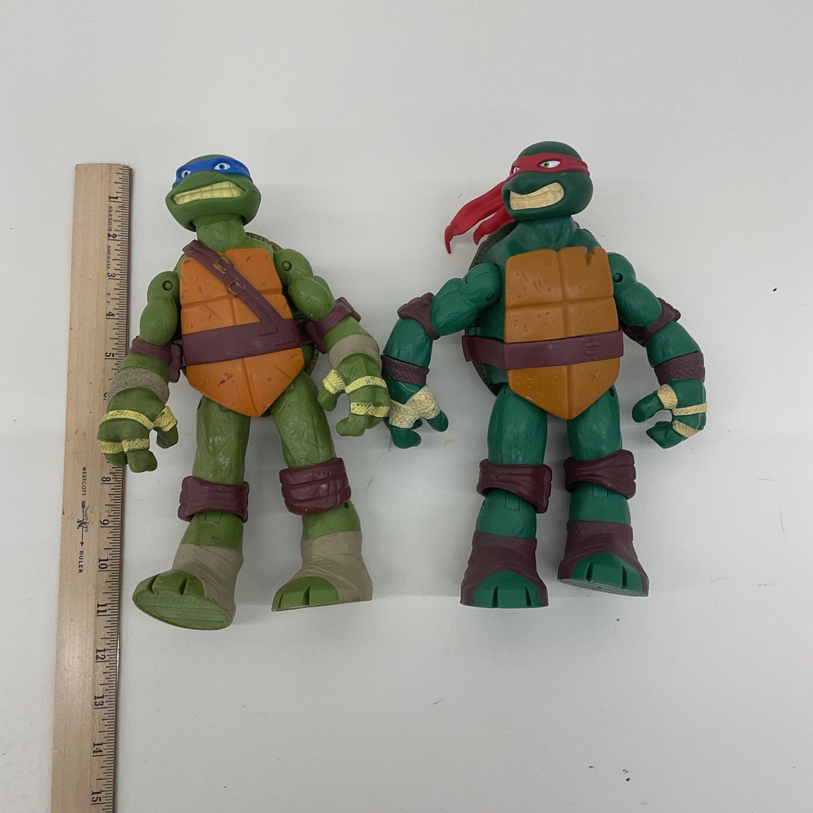 Preowned TMNT Green Action Figures Raphael Leonardo Ninja Turtles - Warehouse Toys