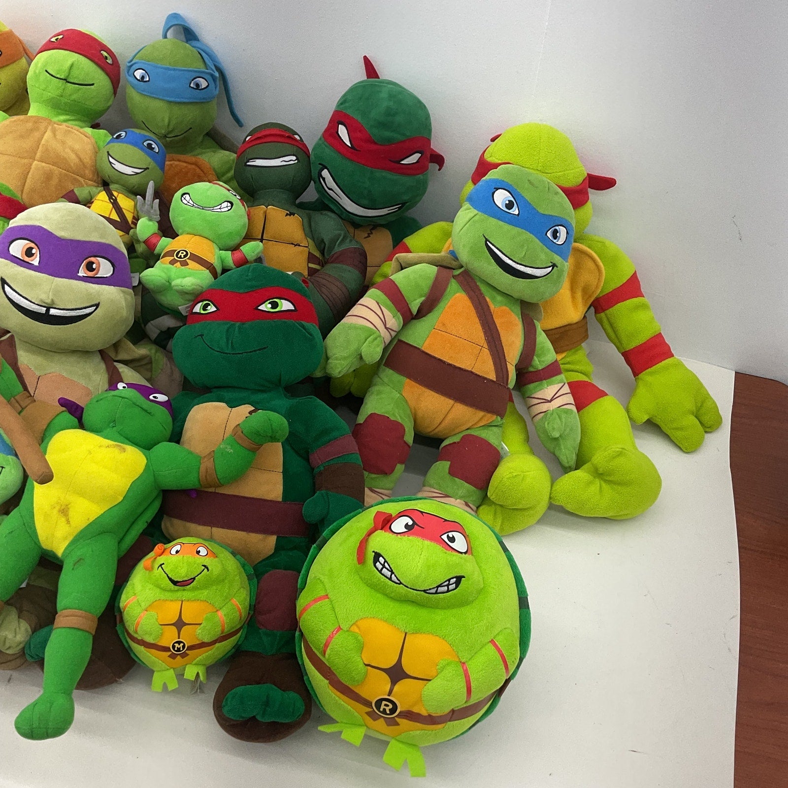 Preowned TMNT Green Stuffed Animals LOT 13 lbs Raphael Leo Mikey Donnie - Warehouse Toys