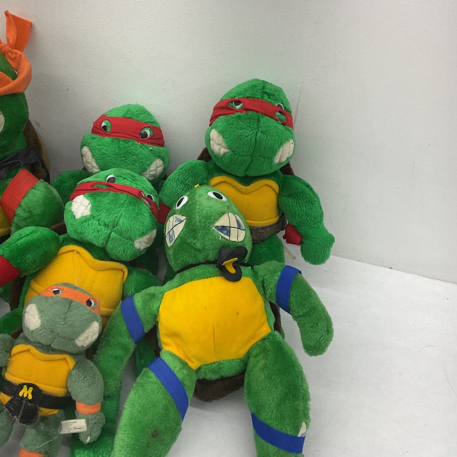 Preowned TMNT Green Stuffed Toys Vintage LOT Raphael Michelangelo Leonardo - Warehouse Toys